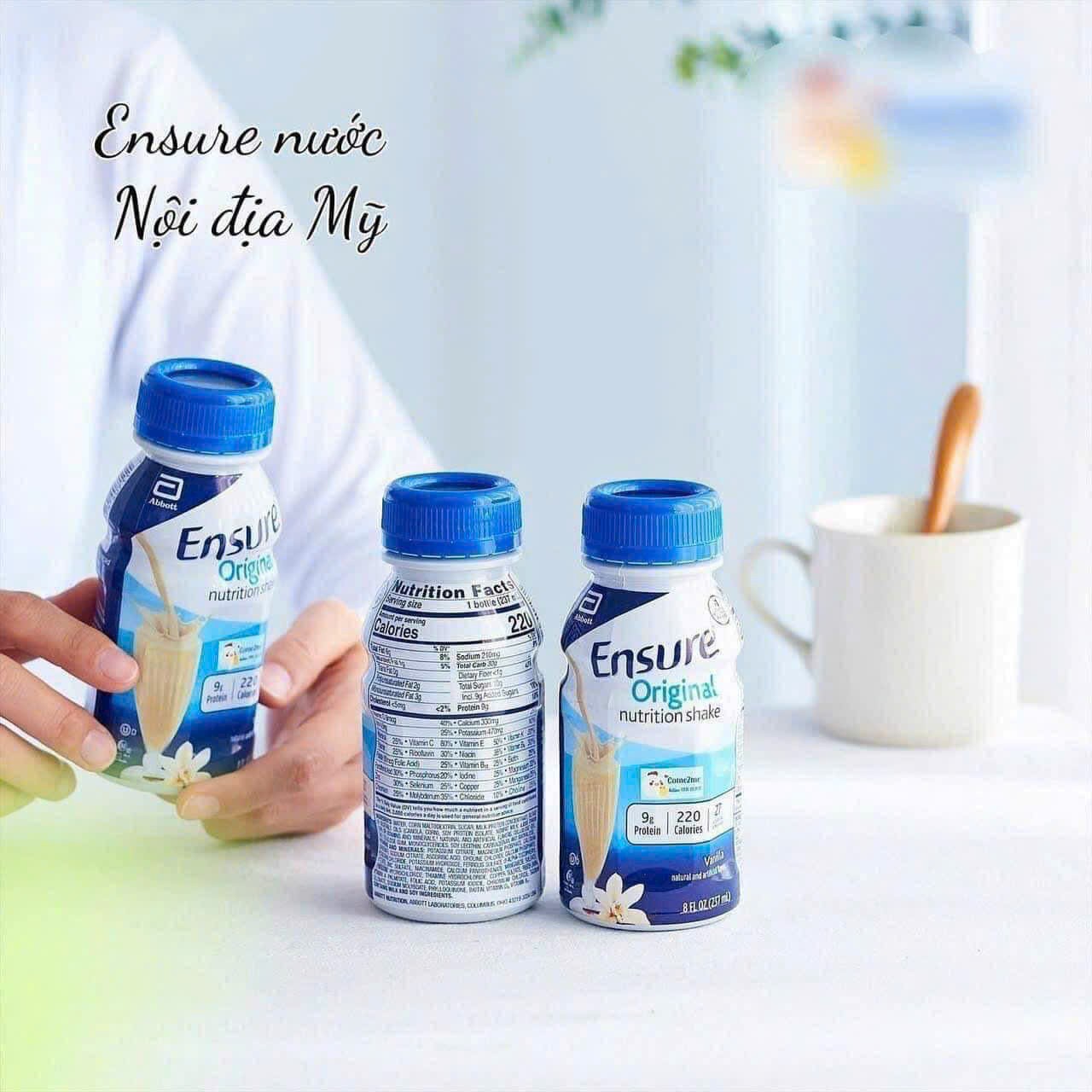 Thùng 16 chai sữa nước Ensure Original Nutrition Shake Nội Địa Mỹ 237ml 